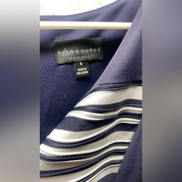 NWT Connected Apparel sheath Bodycn Silhouette dress sz 6 M Navy - Picture 5 of 7